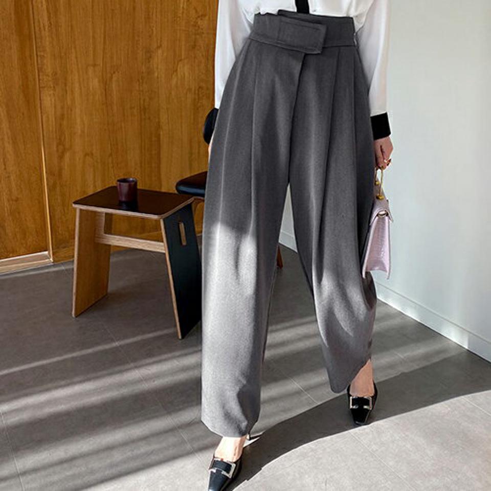 タックバルーンパンツ・全3色・66814 レディース 【pt】【パンツ ズボン ロングパンツ バルーンパンツ タック 単色 無地 シンプル 大人 カジュアル 秋 冬 韓国 ファッション】【ハイホリHIHOLLI】