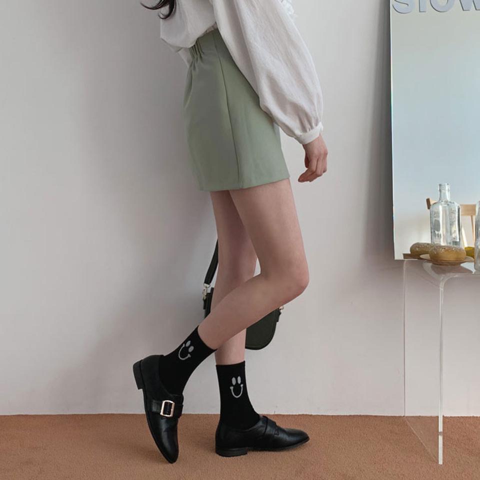 バックゴムミニスカート・全6色・t63108 レディース 【sk】【韓国 ファッション ボトムス スカート ミニスカート ミニ ショート シンプル ウエストゴム ミニマル コンシールファスナー ラップ風 アンバランス丈 無地 スリム 細身 秋 冬】