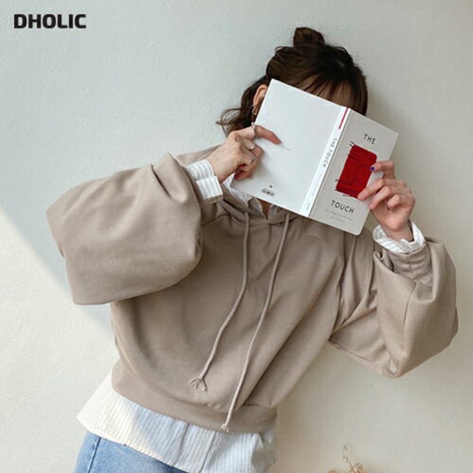 ラグランクロップドフーディ・全4色・t56837 レディース 【tops】【韓国 ファッション トップス Tシャツ 長袖 カットソー フーディ フード ラグランスリーブ カジュアル ストリングフード クロップド 無地 秋 冬】