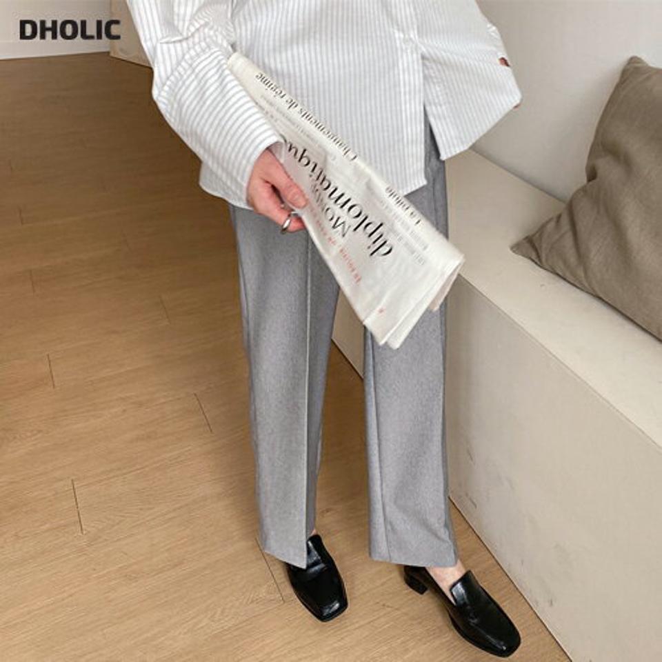 タックワイドスラックス・全3色・t56831 レディース 【pt】【韓国 ファッション ボトムス パンツ スラックス ロング スリム ベーシック サイドポケット 細身 10分丈 十分丈 ストレート ワイド オフィスカジュアル 無地 秋 冬】