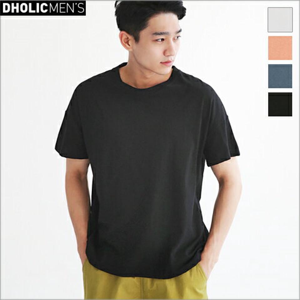 ドロップショルダーショートスリーブTシャツ・全4色 b50898 メンズ【tops】【トップス 無地 ピンク ゆったり カジュアル ベーシック シンプル】
