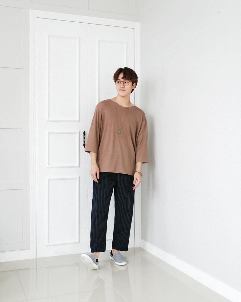 ウォッシュド7分丈スリーブTシャツ・全4色 b51122 メンズ【tops】【人気 トップス 七分丈 無地 シンプル カジュアル ベーシック 激安】