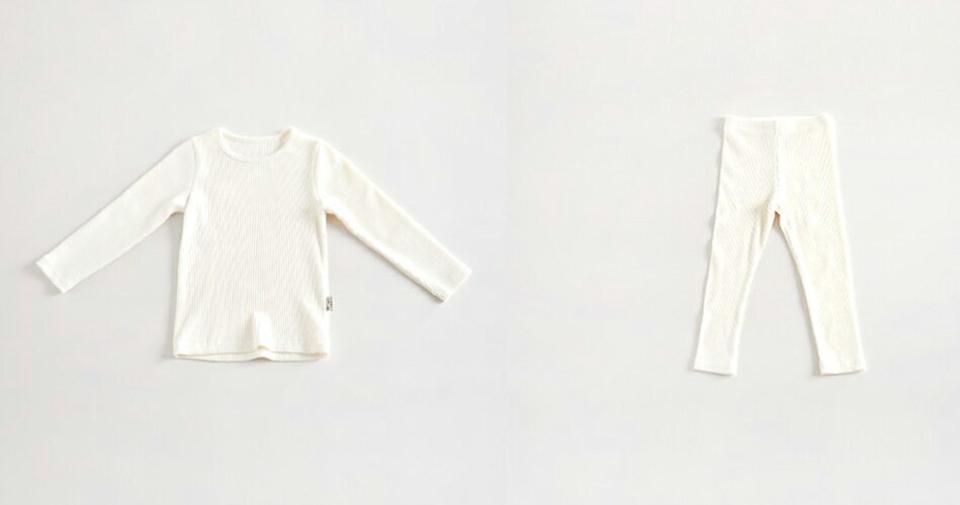 リブルームウェア上下SET(junior)・u10778 【9~17才】【uw】【韓国 ファッション パジャマ セットアップ スリム 細身 タイト Tシャツ パンツ 長袖 ロング インナー 下着 肌着 こども 子供 子供服 通学 低学年 小学生 ジュニア 冬】【KIDS】