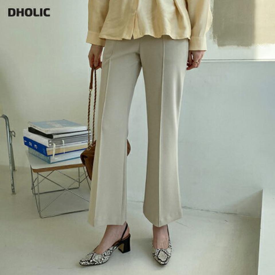 センタープレスブーツカットスラックス・全3色・t66900 レディース 【pt】【スラックス パンツ ズボン ロングパンツ ブーツカット センタープレス 単色 無地 シンプル 大人 きれいめ 秋 冬 韓国 ファッション】【ハイホリHIHOLLI】