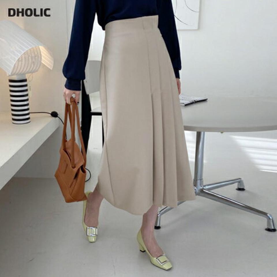 【只今10%OFF】ハーフプリーツワイドパンツ・全2色・b66982 レディース 【pt】【パンツ ズボン ロングパンツ ワイド ワイドパンツ プリーツ シンプル 単色 ユニーク 大人 フェミニン 秋 冬 韓国 ファッション】【ハイホリHIHOLLI】