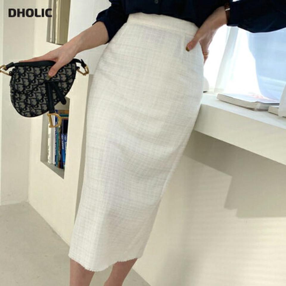 ツイードスカート・全2色・b66901 レディース 【sk】【スカート ロング ロングスカート ツイード 大人 きれいめ Hライン オフィスカジュアル 秋 冬 韓国 ファッション】【ハイホリHIHOLLI】