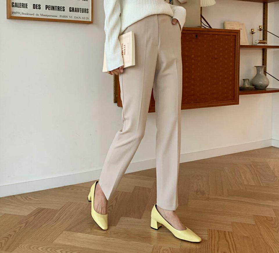 スリムストレッチスラックス・全3色・b61599 レディース 【pt】【韓国 ファッション ボトムス パンツ スラックス ロング スリム ベーシック オフィスカジュアル 細身 10分丈 十分丈 ストレート カジュアル 無地 秋 冬】