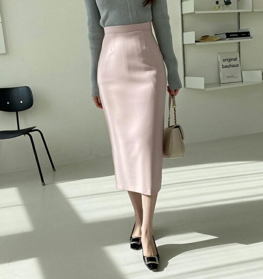 Hラインスカート・全4色・b66895 レディース 【sk】【スカート ミディ丈 ミディスカート Hライン 単色 無地 シンプル ベーシック 大人 オフィスカジュアル デート きれいめ 秋 冬 韓国 ファッション】【ハイホリHIHOLLI】