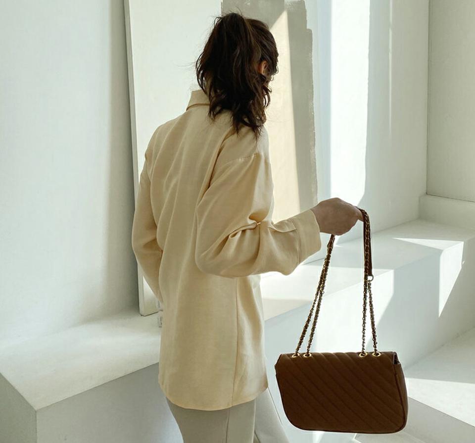 ラップルーズシャツ・全3色・t66853 レディース 【bl】【トップス シャツ 長袖 ルーズ ラップデザイン ラップシャツ 単色 フェミニン シンプル 大人 秋 冬 韓国 ファッション】【ハイホリHIHOLLI】