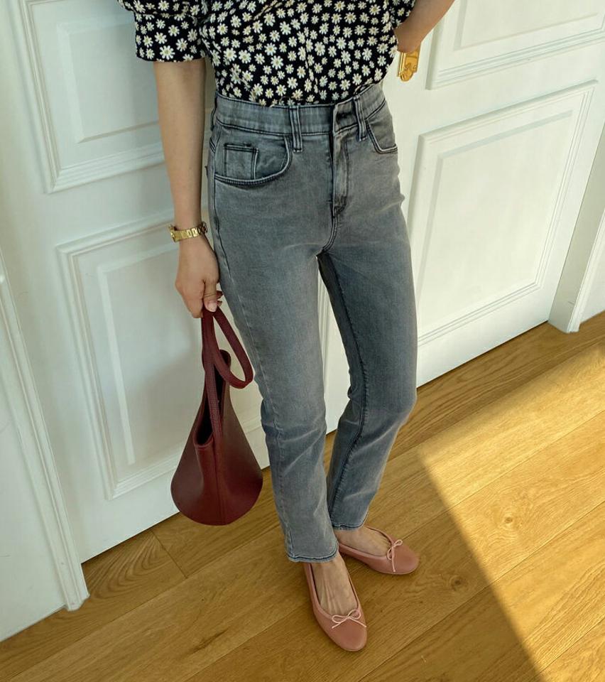 【マラソンSALE】タイトグレートーンデニムパンツ・全1色・t61600 レディース 【pt】 韓国ファッション ボトムス パンツ ロング デニム ウエストゴム スリム ストレート 美脚 10分丈 十分丈 カジュアル デイリー バズ 春 秋 冬 ボトムス 人気