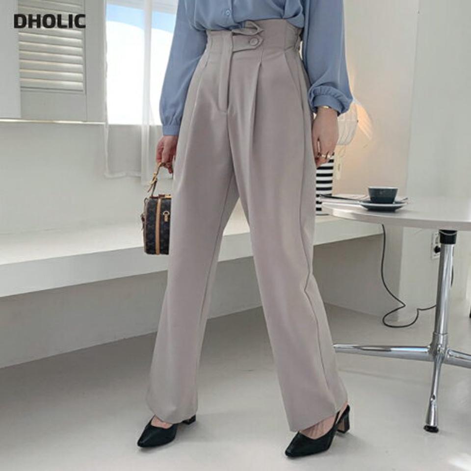 ハイウエストワイドパンツ・全2色・t66877 レディース 【pt】【パンツ ズボン ロングパンツ ワイドパンツ ワイド ハイウエスト 単色 シンプル 大人 きれいめ 秋 冬 韓国 ファッション】【ハイホリHIHOLLI】