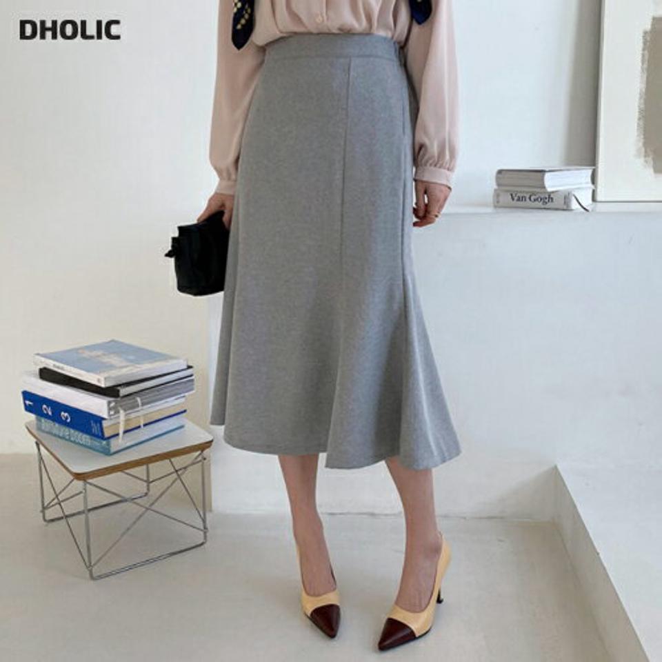 マーメイドスリムスカート・全3色・b66897 レディース 【sk】【スカート ロング ロングスカート スリム スリムスカート タイト マーメイド マーメイドスカート 単色 無地 シンプル フェミニン 秋 冬 韓国 ファッション】【ハイホリHIHOLLI】