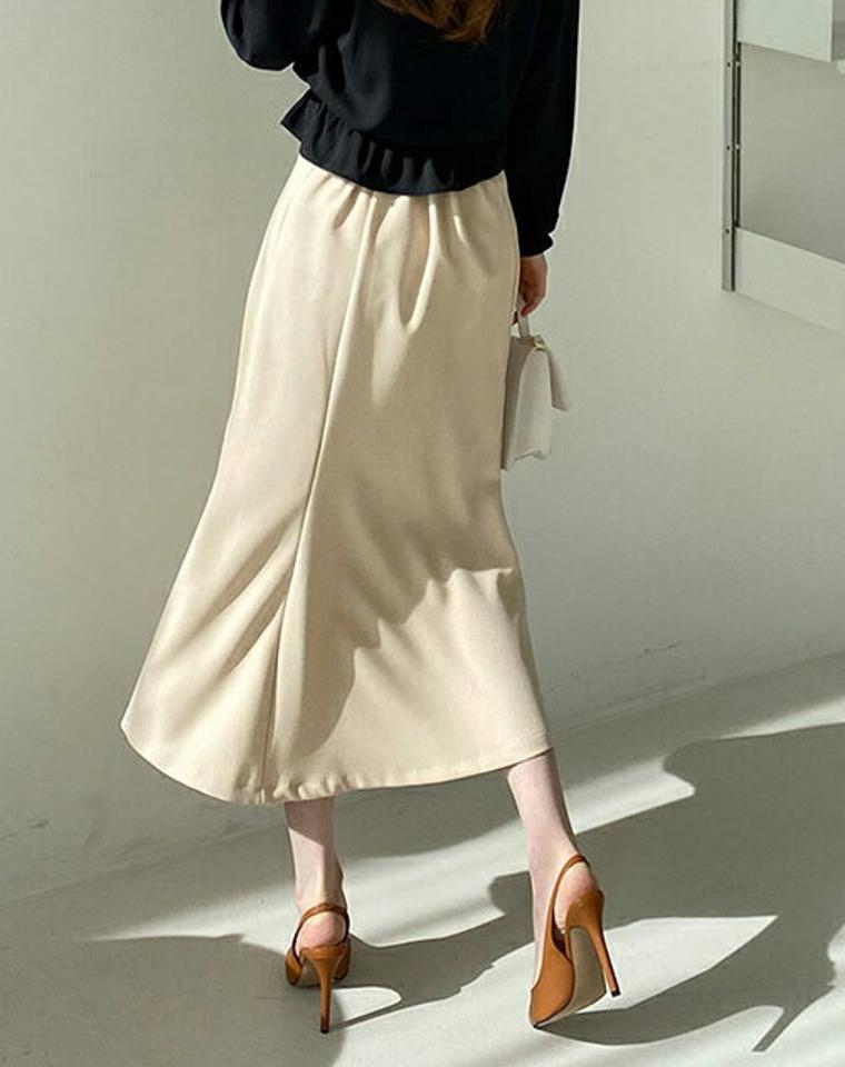 マーメイドスリムスカート・全3色・b66897 レディース 【sk】【スカート ロング ロングスカート スリム スリムスカート タイト マーメイド マーメイドスカート 単色 無地 シンプル フェミニン 秋 冬 韓国 ファッション】【ハイホリHIHOLLI】