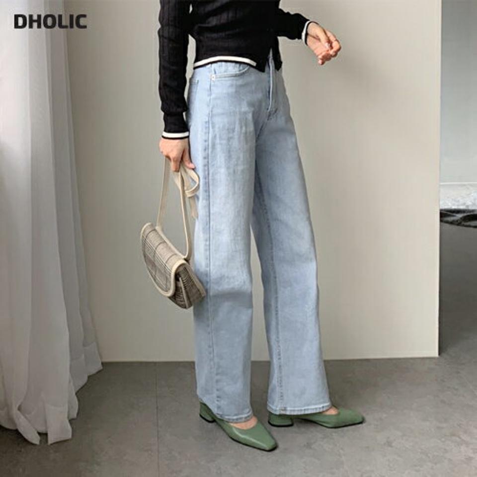 ストレートデニムパンツ・全2色・t62795 レディース 【pt】【韓国 ファッション ボトムス パンツ ロング デニム ウォッシング デニムパンツ ハイウエスト ベルトループ スリム ストレート 美脚 10分丈 十分丈 カジュアル デイリー 秋 冬】