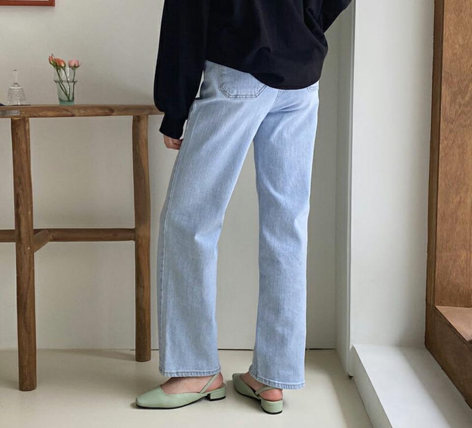 ストレートデニムパンツ・全2色・t62795 レディース 【pt】【韓国 ファッション ボトムス パンツ ロング デニム ウォッシング デニムパンツ ハイウエスト ベルトループ スリム ストレート 美脚 10分丈 十分丈 カジュアル デイリー 秋 冬】