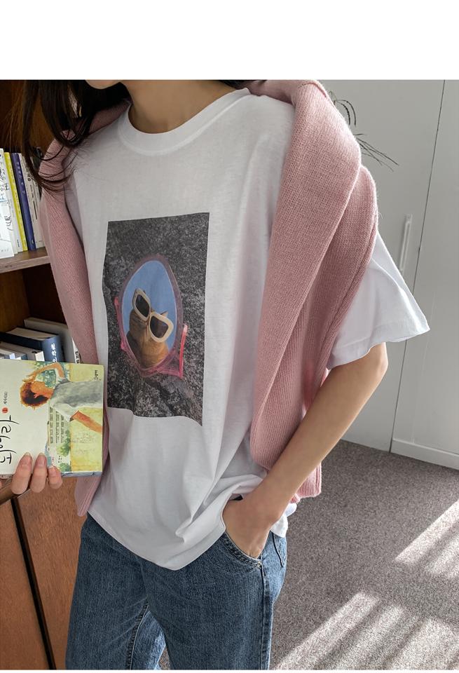 ネコプリントルーズTシャツ