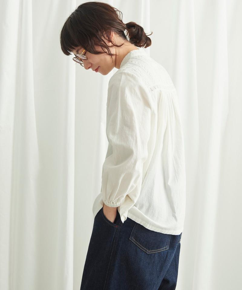 ○アンティークレース　切り替えブラウス（Lene non finito）