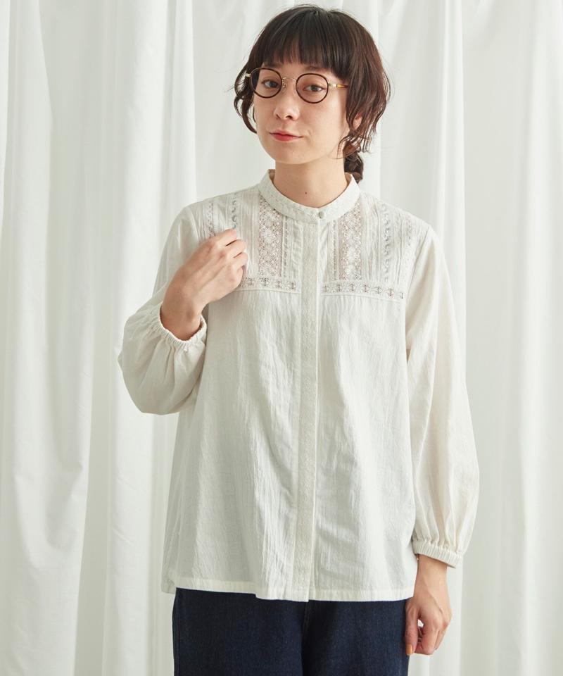 ○アンティークレース　切り替えブラウス（Lene non finito）