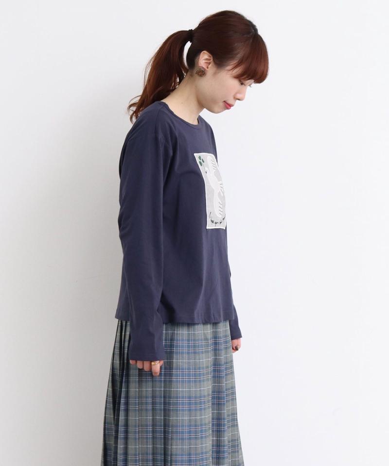 ●eiπe ハトとクローバー刺繍Tシャツ（eiπe）