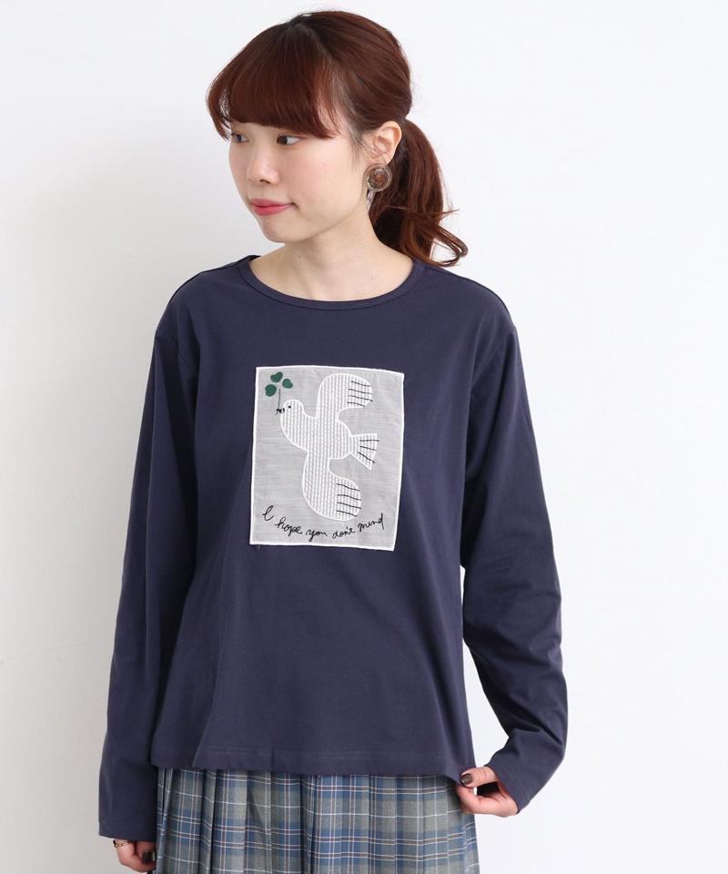 ●eiπe ハトとクローバー刺繍Tシャツ（eiπe）