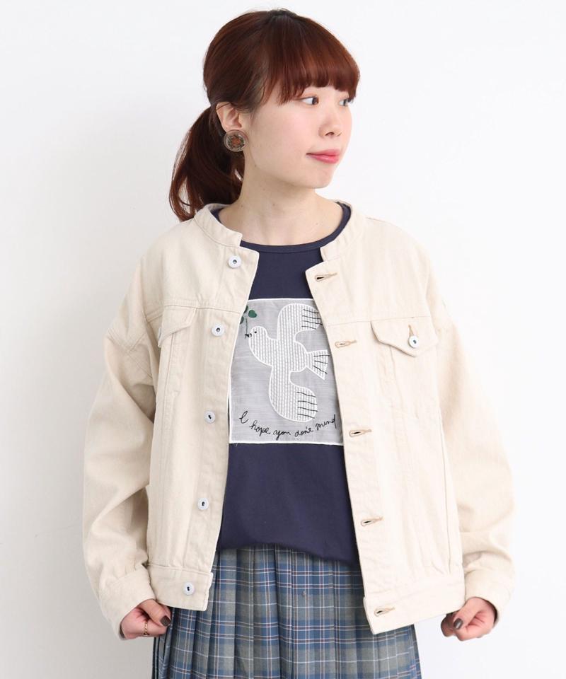 ●eiπe ハトとクローバー刺繍Tシャツ（eiπe）