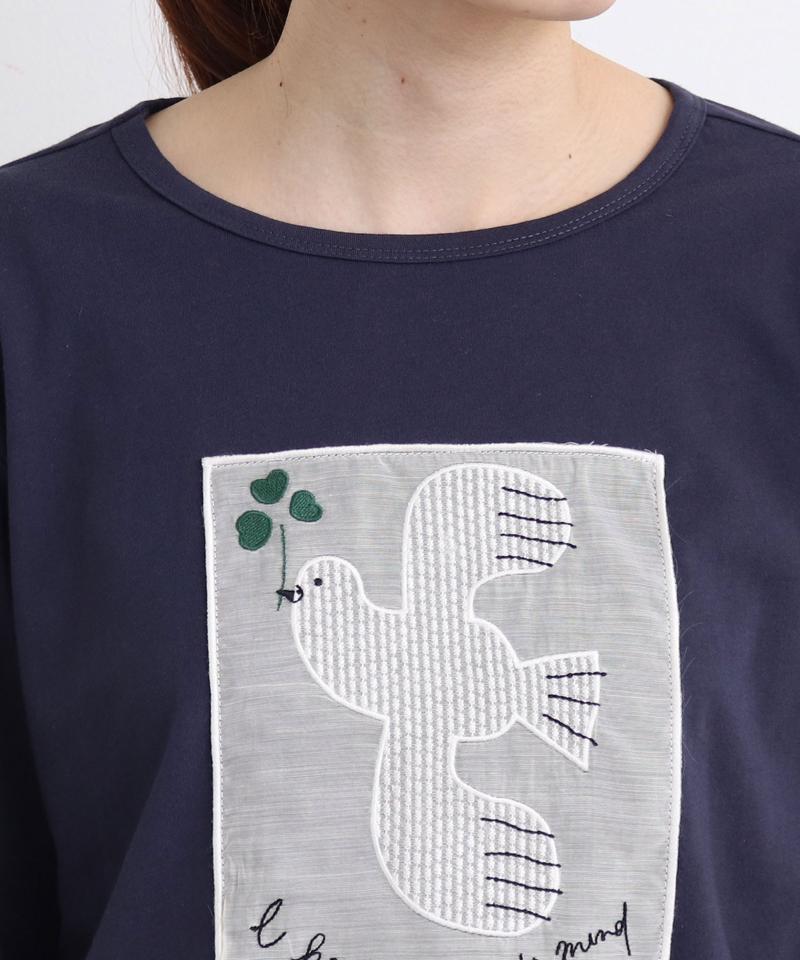 ●eiπe ハトとクローバー刺繍Tシャツ（eiπe）