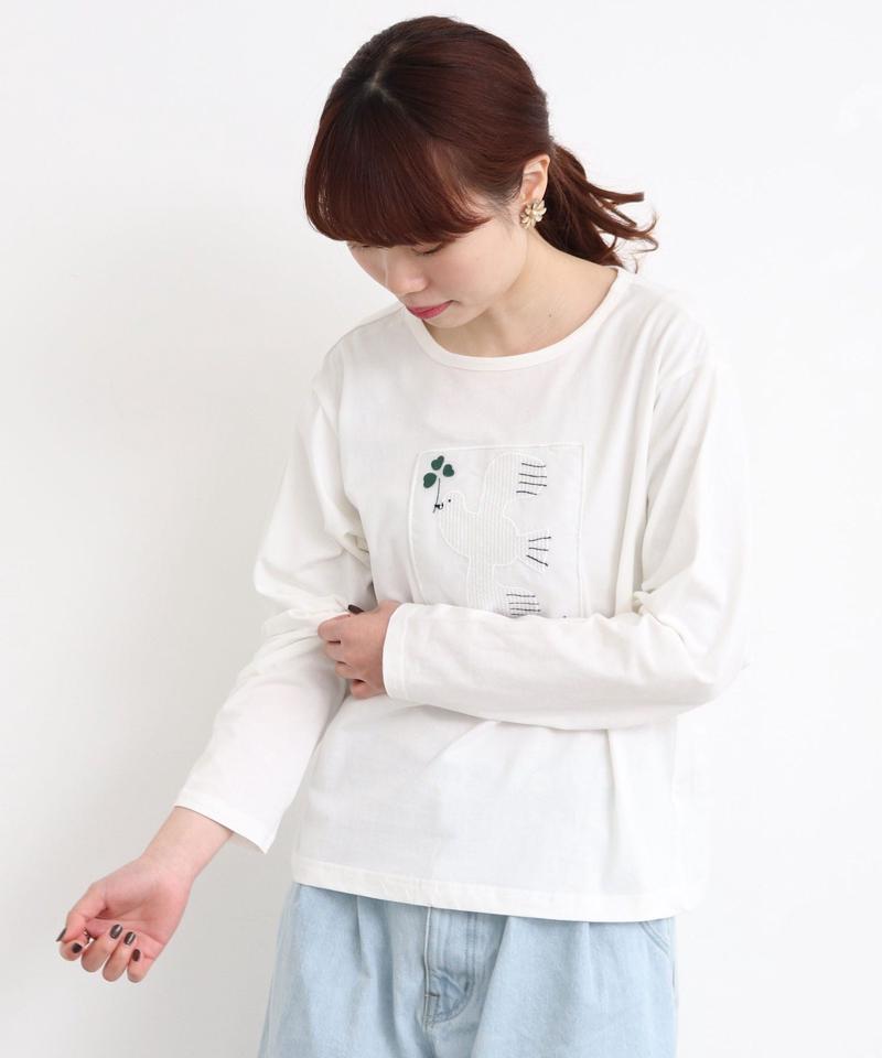●eiπe ハトとクローバー刺繍Tシャツ（eiπe）