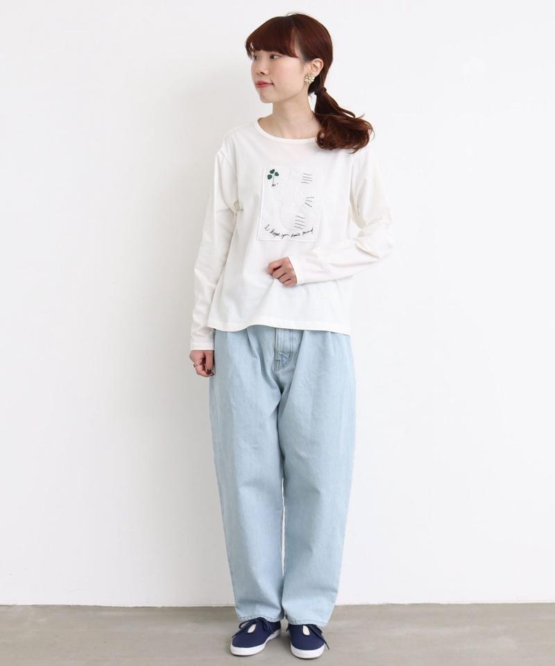 ●eiπe ハトとクローバー刺繍Tシャツ（eiπe）