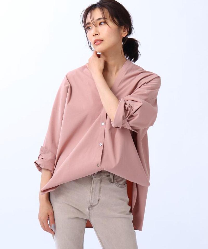 ドロップショルダーVネックシャツ