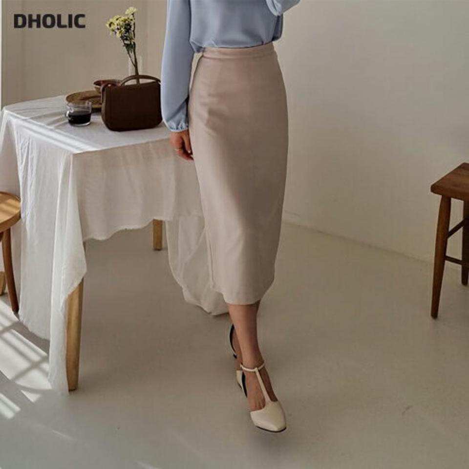 ロングスリットスカート・全3色・t64958 レディース 【sk】【韓国 ファッション ボトムス スカート ロング ロングスカート Hライン バックスリット カジュアル ベーシック 体型カバー シンプル フェミニン デイリー 秋 冬】