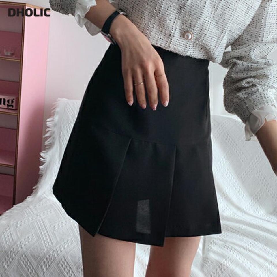 プリーツへムミニスカート・全3色・t64955 レディース 【sk】【韓国 ファッション ボトムス スカート ミニ ミニスカート ガーリー ワイド プリーツ カジュアル 春 バックゴム サイドジップ 高級感 秋 冬】