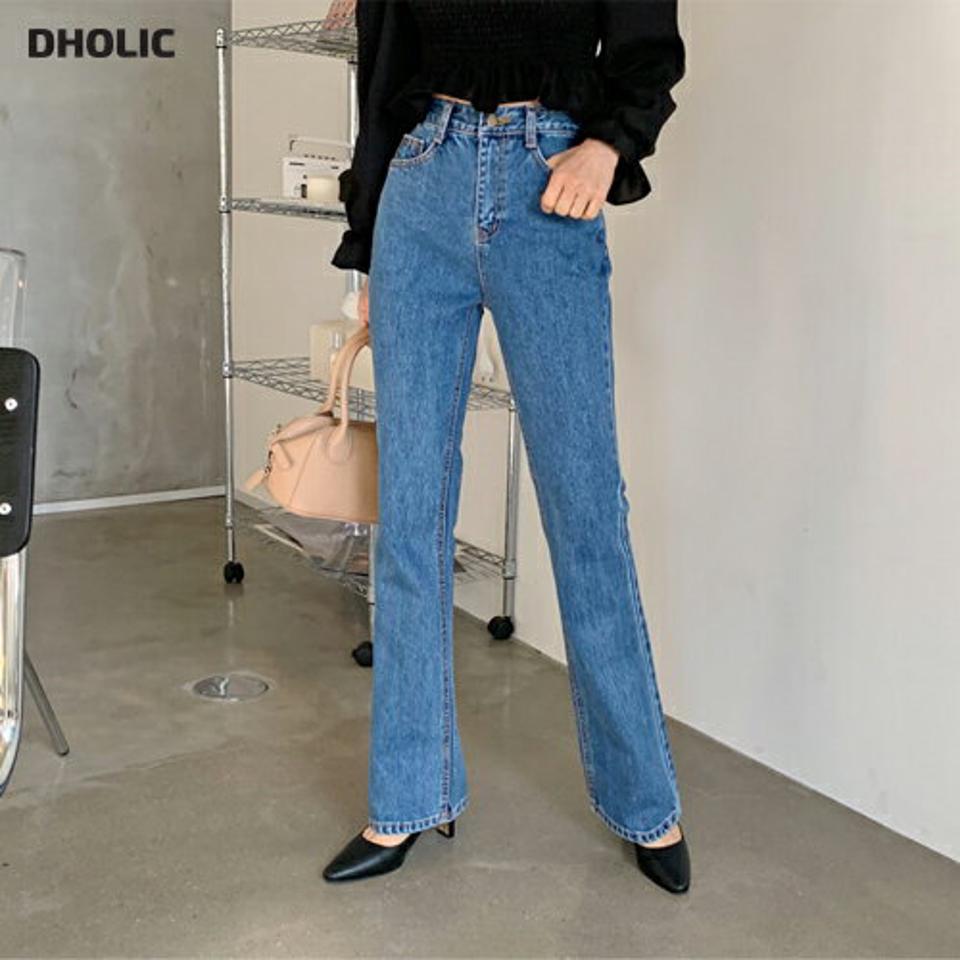 ブーツカットロングデニムパンツ・全2色・t56897 レディース 【pt】【韓国 ファッション ボトムス パンツ ロング デニム ウォッシング デニムパンツ ハイウエスト ベルトループ スリム ストレート 美脚 10分丈 十分丈 カジュアル デイリー 秋 冬】