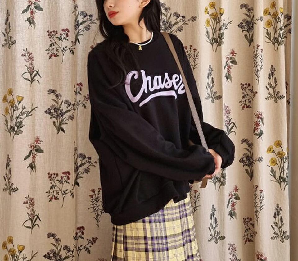 レタリングスウェット・全3色・t62787 レディース 【tops】【韓国 ファッション トップス スウェット トレーナー Tシャツ カットソー 長袖 ラウンドネック ルーズ ゆったり デイリー ベーシック カジュアル レタリング 秋 冬】【NIJU】