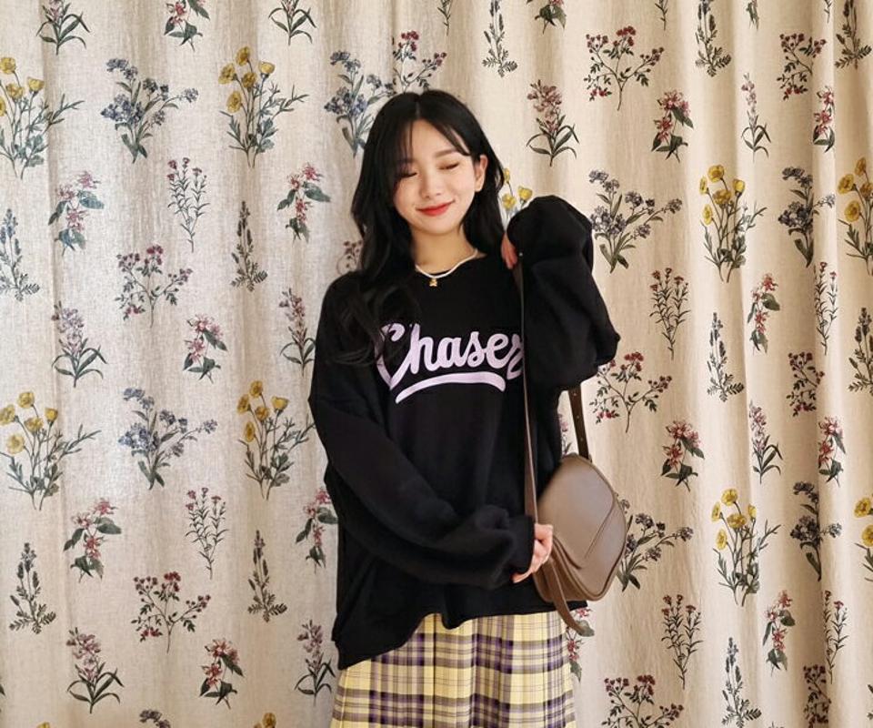 レタリングスウェット・全3色・t62787 レディース 【tops】【韓国 ファッション トップス スウェット トレーナー Tシャツ カットソー 長袖 ラウンドネック ルーズ ゆったり デイリー ベーシック カジュアル レタリング 秋 冬】【NIJU】