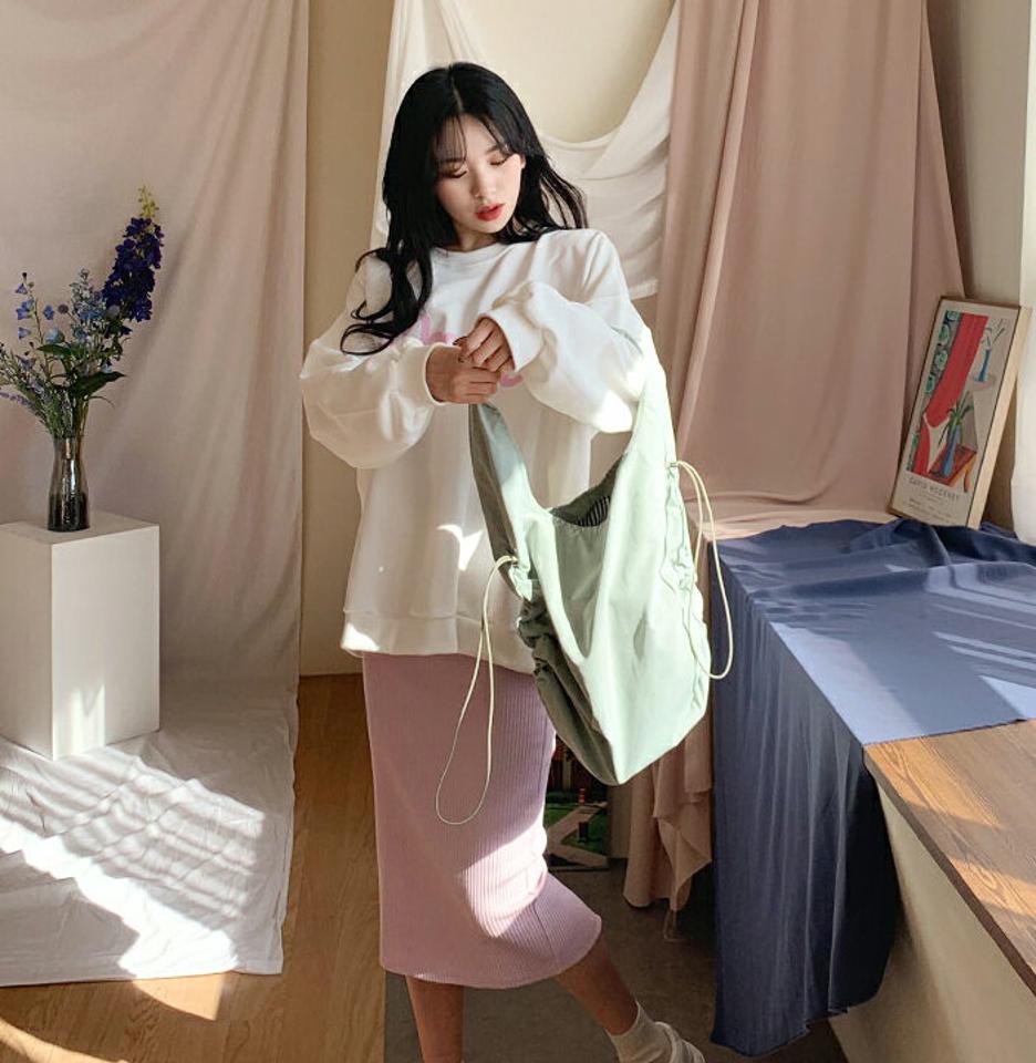 レタリングスウェット&リブスカートSET・全3色・t62788 レディース 【ops】【韓国 ファッション ワンピース ロング ロングワンピース カジュアル スウェット セットアップ レタリング ラウンドネック ウエストゴム スカート ルーズ ゆったり 秋 冬】【NIJU】