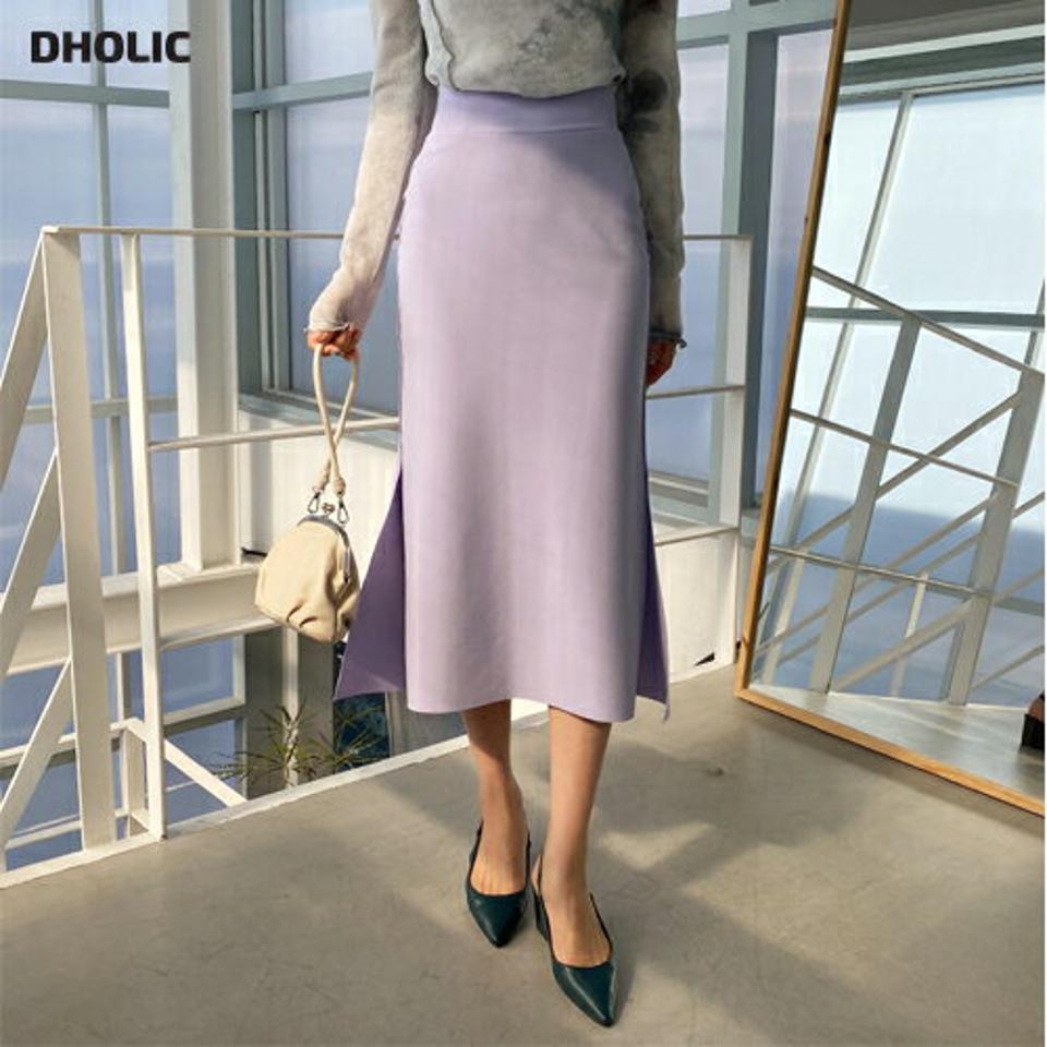 スリットマーメイドスカート・全2色・b56892 レディース 【sk】【韓国 ファッション ボトムス スカート ロング ロングスカート スリット 揺れ感 マーメイド ナチュラル カット ウエストゴム カジュアル 体型カバー シンプル フェミニン 秋 冬】