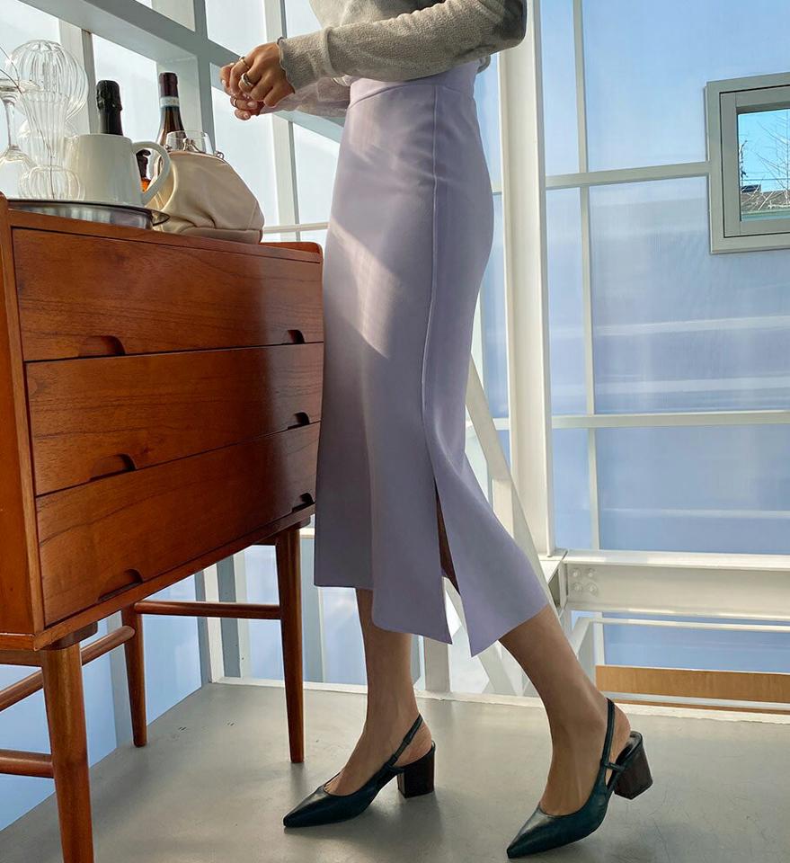 スリットマーメイドスカート・全2色・b56892 レディース 【sk】【韓国 ファッション ボトムス スカート ロング ロングスカート スリット 揺れ感 マーメイド ナチュラル カット ウエストゴム カジュアル 体型カバー シンプル フェミニン 秋 冬】