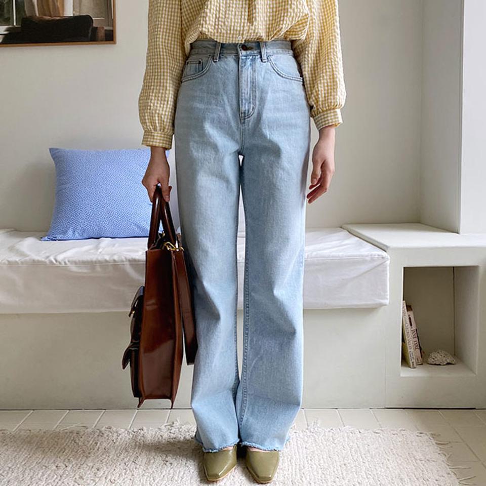 ロングデニムパンツ・全1色・t63136 レディース 【pt】【韓国 ファッション ボトムス パンツ ロング デニム ウォッシング デニムパンツ ロールアップ ベルトループ スリム ストレート 美脚 10分丈 十分丈 カジュアル デイリー 秋 冬】【NIJU】