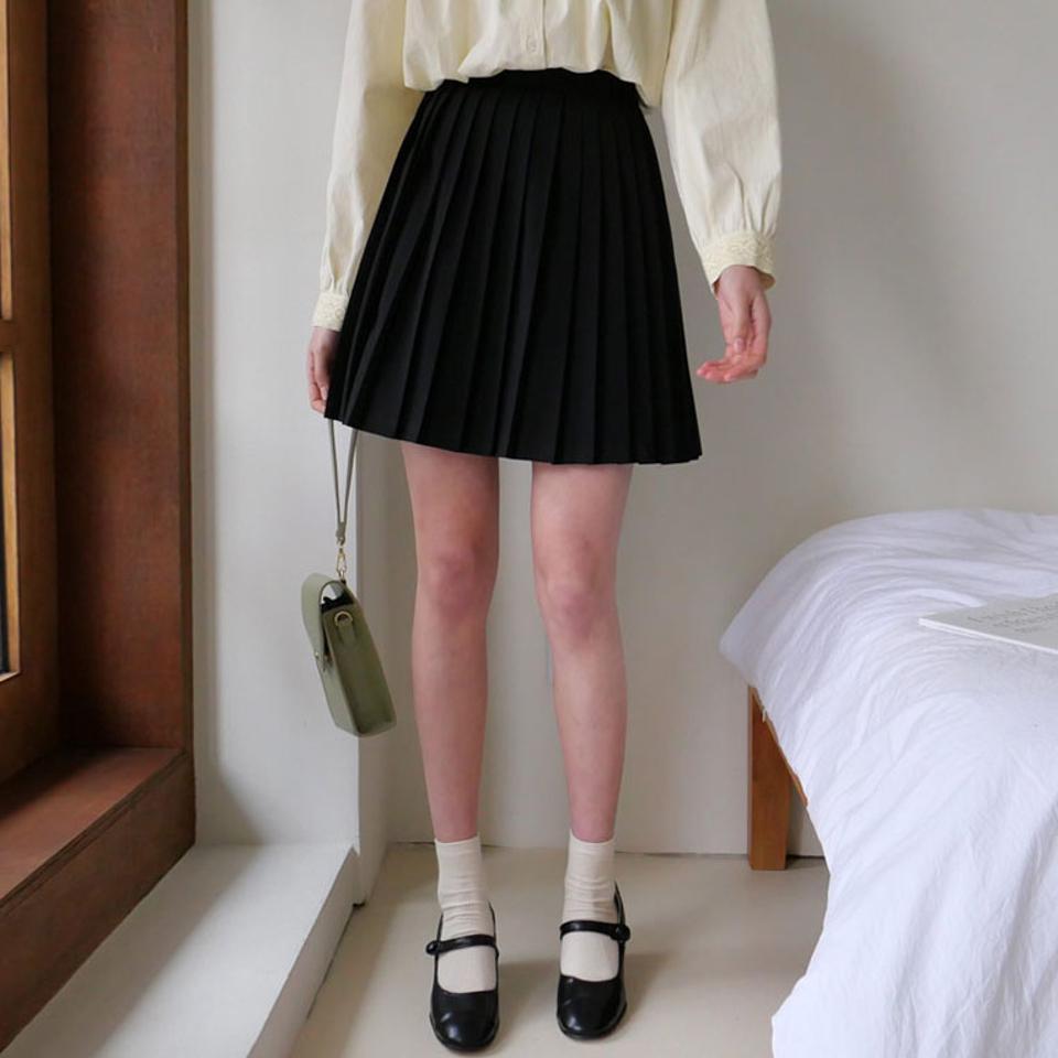 プリーツミニスカート・全5色・t63138 レディース 【sk】【韓国 ファッション ボトムス スカート ミニ ミニスカート ガーリー プリーツスカート コンシールファスナー付き 秋 冬】【NIJU】