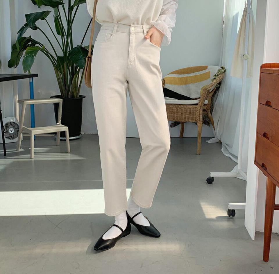 ストレッチウエストパンツ・全3色・t63167 レディース 【pt】【韓国 ファッション ボトムス パンツ ロング ロングパンツ ストレート バックゴム ベルトループ ポケット 10分丈 十分丈 カジュアル デイリー 秋 冬】【NIJU】