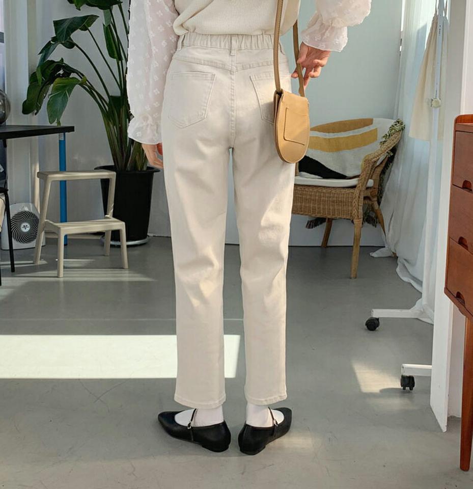 ストレッチウエストパンツ・全3色・t63167 レディース 【pt】【韓国 ファッション ボトムス パンツ ロング ロングパンツ ストレート バックゴム ベルトループ ポケット 10分丈 十分丈 カジュアル デイリー 秋 冬】【NIJU】