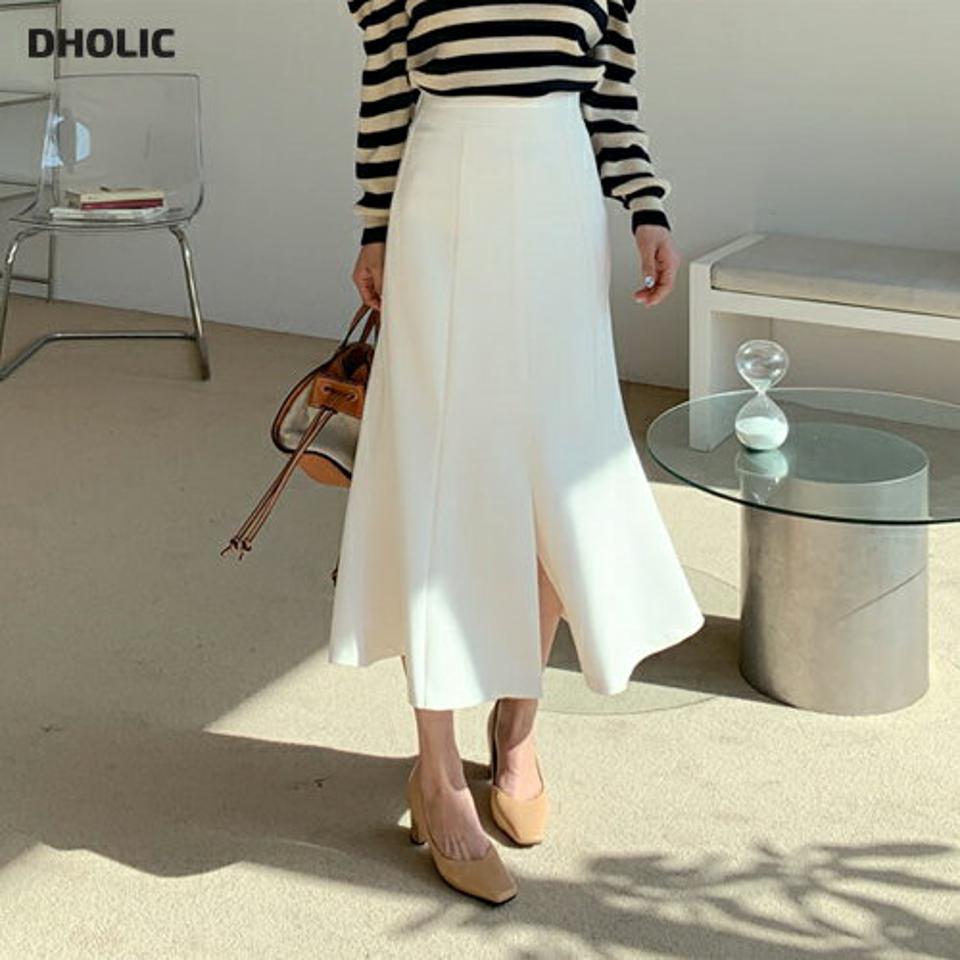 スリットマーメイドスカート・全3色・b61626 レディース 【sk】【韓国 ファッション ボトムス スカート ロング ロングスカート Aライン マーメイド スリット ボリューム カジュアル 体型カバー フェミニン デイリー 秋 冬】