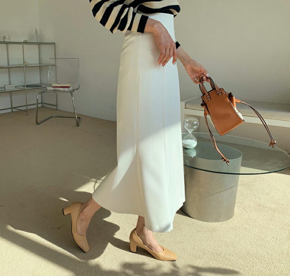 スリットマーメイドスカート・全3色・b61626 レディース 【sk】【韓国 ファッション ボトムス スカート ロング ロングスカート Aライン マーメイド スリット ボリューム カジュアル 体型カバー フェミニン デイリー 秋 冬】