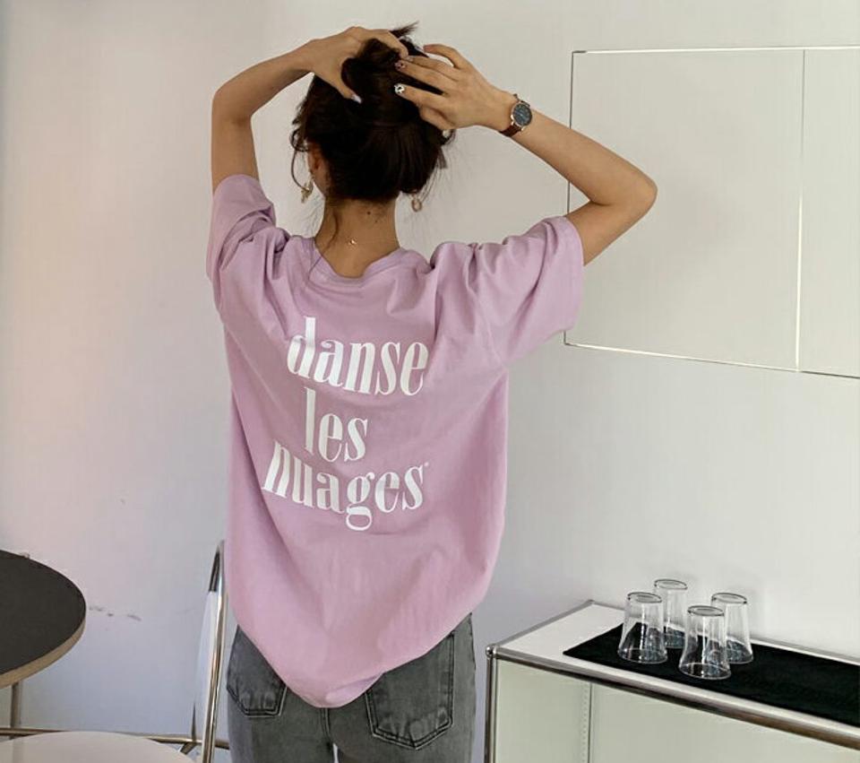 【全品10%OFF】レタリング半袖Tシャツ・全5色・b61636 レディース 【tops】【韓国 ファッション トップス Tシャツ 半袖 ラウンドネック レタリング ロゴ ラフ ルーズフィット オールシーズン カジュアル デイリー 秋 冬】【BT】