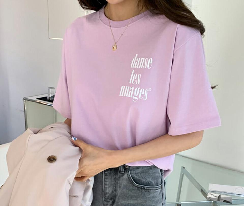 【全品10%OFF】レタリング半袖Tシャツ・全5色・b61636 レディース 【tops】【韓国 ファッション トップス Tシャツ 半袖 ラウンドネック レタリング ロゴ ラフ ルーズフィット オールシーズン カジュアル デイリー 秋 冬】【BT】