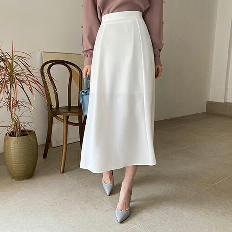 フレアロングスカート・全4色・t67000 レディース 【sk】【スカート ロング ロングスカート フレア フレアスカート 単色 無地 シンプル フェミニン 揺れ感 韓国 ファッション】【ハイホリHIHOLLI】