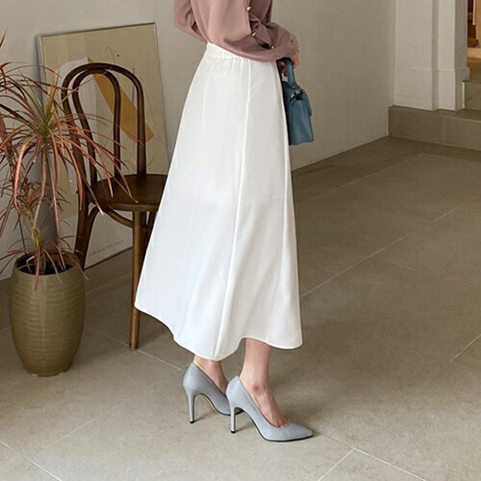 フレアロングスカート・全4色・t67000 レディース 【sk】【スカート ロング ロングスカート フレア フレアスカート 単色 無地 シンプル フェミニン 揺れ感 韓国 ファッション】【ハイホリHIHOLLI】