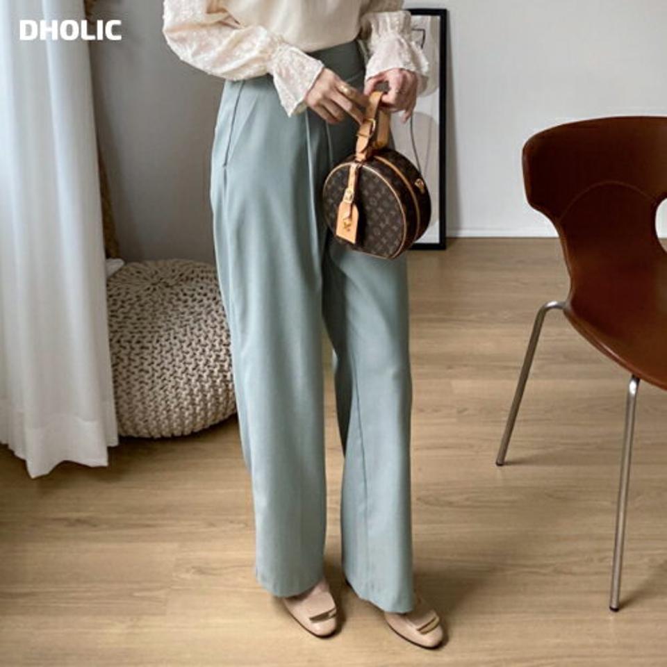 サイドツーボタンスラックス・全3色・t66967 レディース 【pt】【スラックス パンツ ズボン ロングパンツ 単色 無地 カジュアル 大人 秋 冬 韓国 ファッション】【ハイホリHIHOLLI】