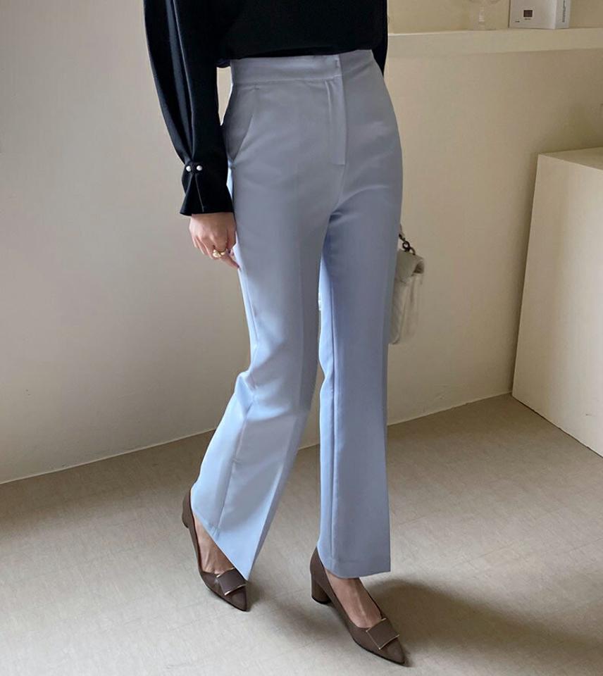 2TYPEブーツカットスラックスパンツ・全5色・b66966 レディース 【pt】【スラックス パンツ ズボン ロングパンツ ブーツカット 単色 無地 シンプル きれいめ 大人 オフィスカジュアル 秋 冬 韓国 ファッション】【ハイホリHIHOLLI】