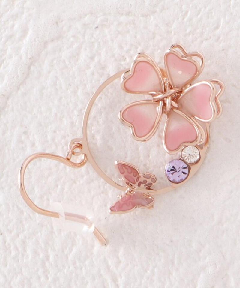エポ桜＆蝶リングピアス